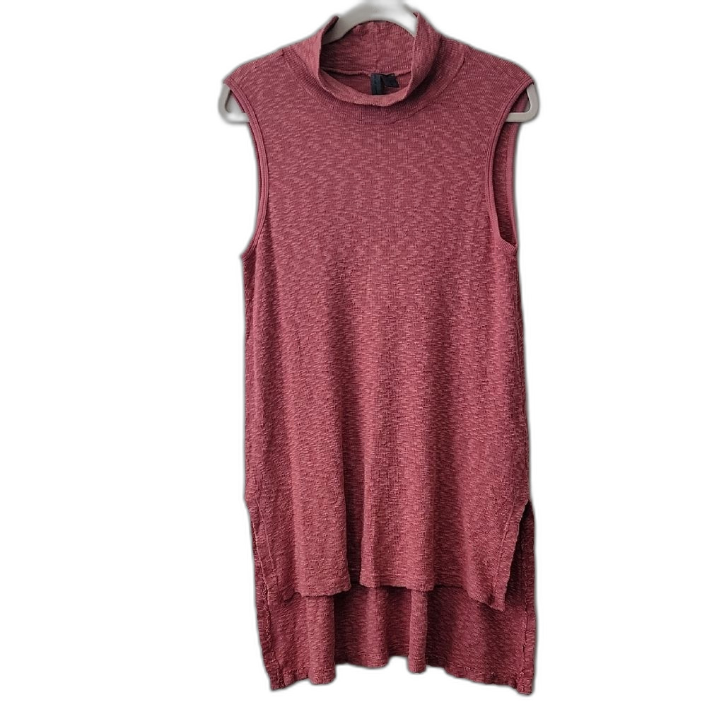 Left Of Centre Left of Center Mauve Sleeveless Tunic Top Mock Neck Made in USA